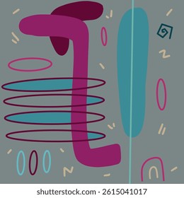 Minimalist Abstract Composition with Floating Elements and Bold Lines