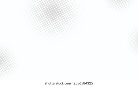 minimalist abstract composition in grayscale, featuring halftone patterns and rounded shapes. Ideal for contemporary design projects or backgrounds