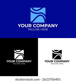 minimalist abstract contour logo design