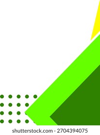 Minimalist abstract corner background design with layered green geometric shapes