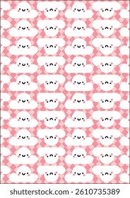 Minimalist Abstract Cute Smiling Cloud Wrapping Paper Fabric Pattern
