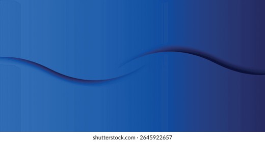 Minimalist abstract dark blue background with smooth gradient curves and soft lighting, perfect for modern designs and digital presentations.