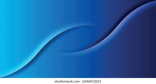 Minimalist abstract dark blue background with smooth gradient curves and soft lighting, perfect for modern designs and digital presentations.