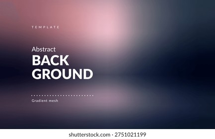 Minimalist Abstract Dark Gradient Background with Soft Pink and Dark Blue Hues. Smoky, soft-focus effect and a subtle blurred highlight on the surface. Modern Backdrop Template for Branding, Web Design, Covers, Product Card, Social Media Post, Ad Banners, Presentations, Posters, Packaging, Digital Art, Graphics and Creative Use. Vector image.
