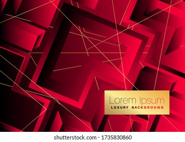 Minimalist abstract dark pink background. Vector gradient colored L shaped geometric elements.