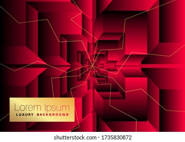 Minimalist abstract dark pink background. Vector gradient colored L shaped geometric elements.