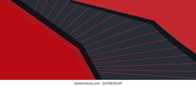 Minimalist abstract dark red diagonal striped line papercut background black shadow. Modern futuristic background