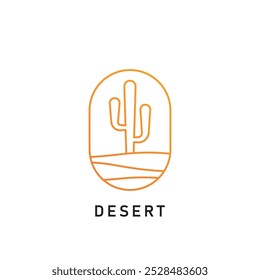 Minimalist abstract desert vector logo, linear desert logo, minimalist desert outline logo.