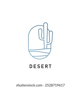 Minimalist abstract desert vector logo, linear desert logo, minimalist desert outline logo.