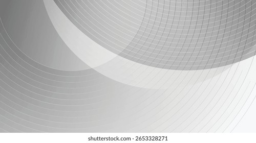 Um design abstrato minimalista com um gradiente de tons de cinza com linhas brancas curvas. As linhas criam uma sensação de profundidade e movimento.