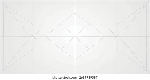 A minimalist abstract design featuring a grid and intersecting lines, creating a sense of structure and depth.