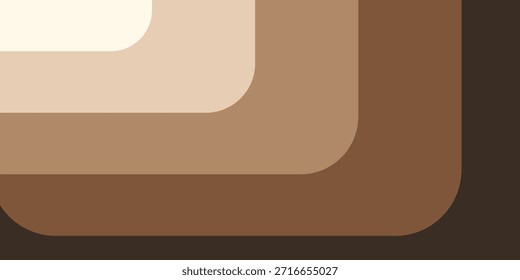 Un diseño abstracto minimalista con Formas geométricas en capas con esquinas suaves y redondeadas, renderizadas en una paleta de tonos tierra cálidos.