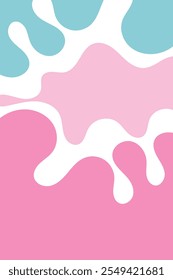 A minimalist abstract design featuring organic, flowing shapes in soft pastel colors, including muted green, pink, and beige. The shapes have a fluid, smooth texture, creating a calming and modern loo