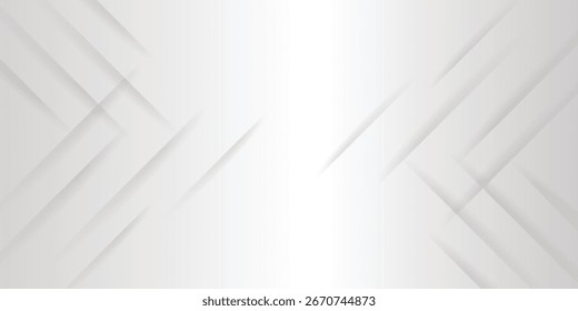 Ein minimalistisches abstraktes Design mit überlappenden weißen geometrischen Formen mit subtilen Schatten. Die Komposition schafft einen Sinn für Tiefe und visuelles Interesse.