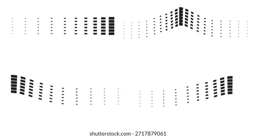 Un diseño abstracto minimalista con filas de puntos que crean una sensación de movimiento y profundidad.