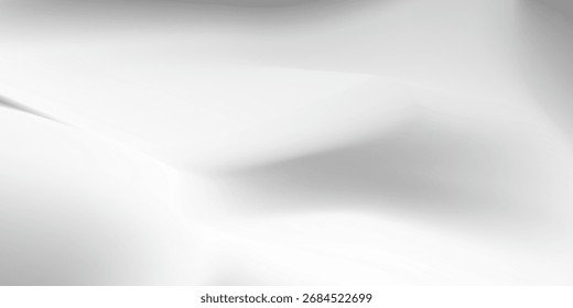 Diseño abstracto minimalista con líneas onduladas blancas sobre un fondo gris claro liso, creando un aspecto moderno y limpio. Vector