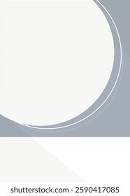 Minimalist abstract design with overlapping circles and shadows. Simple geometric shapes create a modern, clean look. Ideal for backgrounds or templates. Frame vector with copy space.