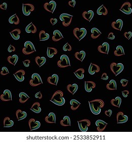 Minimalista Abstractas Doodle Rainbow Heart Pattern