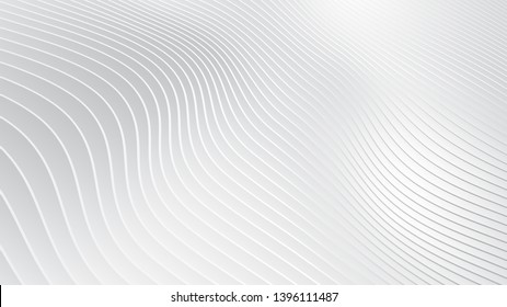 Minimalist abstract dynamic white wave pattern vector background texture wall