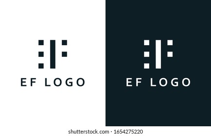 Minimalist abstract elegant line art letter EF logo. This logo icon incorporate with two letter E and F in the creative way.