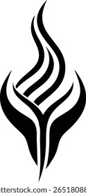 Minimalist abstract flame icon silhouette for logo design and creative projects