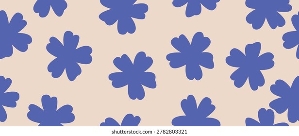 Minimalist abstract floral pattern. Vector seamless background. Modern illustration. Perfect for textile design, screensavers, covers, cards, invitations and posters.