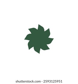 Minimalist Abstract Flower Logo Rotating Green Petal Design