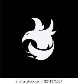 Minimalist, Abstract, Flying White Bird Silhouette Logo Vector