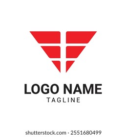 Minimalist abstract forms creating DESIGN letter T