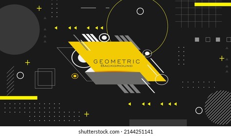 Minimalist abstract geometric background with yellow color shapes