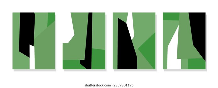 Minimalist abstract geometric canvas featuring broken green shapes on a soft green background in shamrock green, white, and black. Ideal for modern living room and home wall decor.