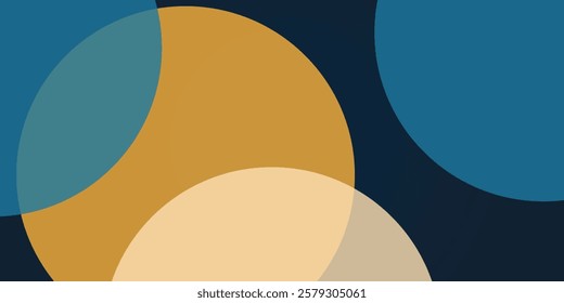 Minimalist abstract geometric design with bold blue, brown,and beige colors. A modern, dynamic composition with curved shapes and strong contrasts, ideal for backgrounds, branding, and digital art.