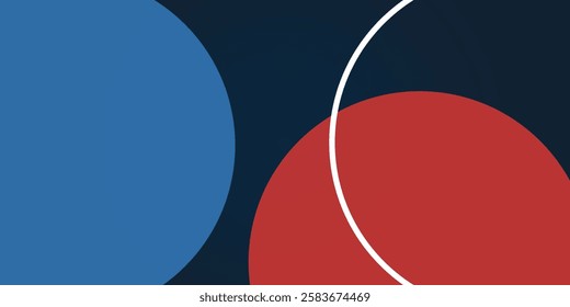 Minimalist abstract geometric design with bold red, blue, and black colors. A modern, dynamic composition with curved shapes and strong contrasts, ideal for backgrounds, branding, and digital art.