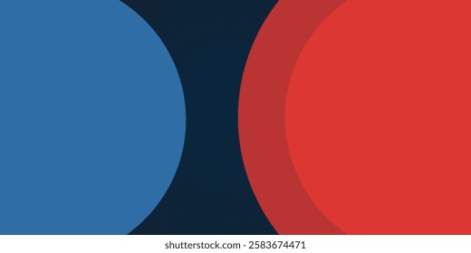 Minimalist abstract geometric design with bold red, black, and blue colors. A modern, dynamic composition with curved shapes and strong contrasts, ideal for backgrounds, branding, and digital art.