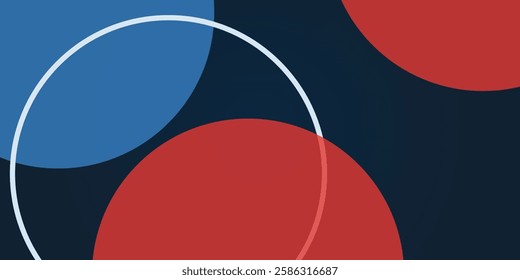 Minimalist abstract geometric design with bold red, blue, and black colors. A modern, dynamic composition with curved shapes and strong contrasts, ideal for backgrounds, branding, and digital art.