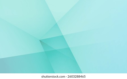 Minimalist Abstract Geometric Design with Overlapping Translucent Turquoise Planes Creating a Sense of Depth and Sophistication Perfect for Backgrounds and Designs