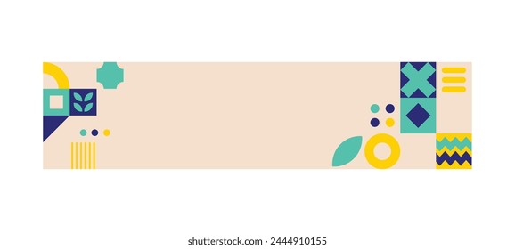 Minimalist abstract geometric horizontal banner template