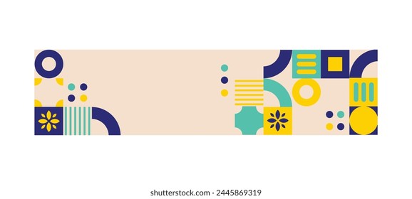 Minimalist abstract geometric horizontal banner design