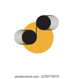 Minimalist abstract geometric shapes vector logo