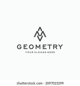 Minimalist Abstract GEOMETRY Black logo design