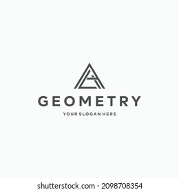 Diseño del logotipo GEOMETRY negro de resumen minimalista
