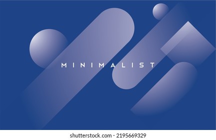 Minimalist abstract geometry on gradient white with flat blue Background for landing page. minimalism, business. vector EPS 10