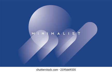 Geometría abstracta minimalista en blanco gradiente con fondo azul plano para la página de inicio. minimalismo, negocios. EPS vectorial 10