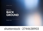 Minimalist Abstract Gradient Background with Smooth Dark Blue to Light Blend. The Effect of Glare and Blurred Reflection on a Dark Surface. Modern Backdrop Template for Branding, Web Design, Social Media Post, Covers, Product Card, Ad Banners, Presentations, Posters, Packaging, Digital Art, Graphics and Creative Use. Vector image.