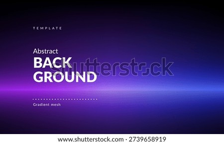 Minimalist Abstract Gradient Background with a Smooth Transition from Deep Blue to Purple Hues. Horizontal Stripe with a Neon Glow. Modern Backdrop Template for Branding, Web Design, Packaging, Covers, Ad Banners, Presentations, Posters, Digital Art, Graphics and Creative Use. Vector image.