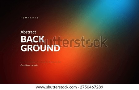 Minimalist Abstract Gradient Background. Smooth transition from deep red and orange hues to vibrant blue and teal tones. Soft blend of warm and cool colors, evoking the effect of a light beam in dark space. Modern Backdrop Template for Branding, Web Design, Covers, Product Card, Social Media Post, Ad Banners, Presentations, Posters, Packaging, Digital Art, Graphics and Creative Use. Vector image.