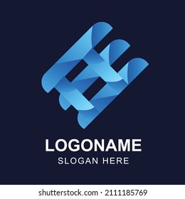 estilo de logotipo de gradiente abstracto minimalista colorido