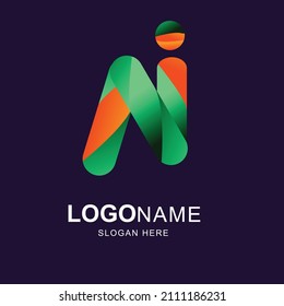 minimalist abstract gradient logo style full collorfull