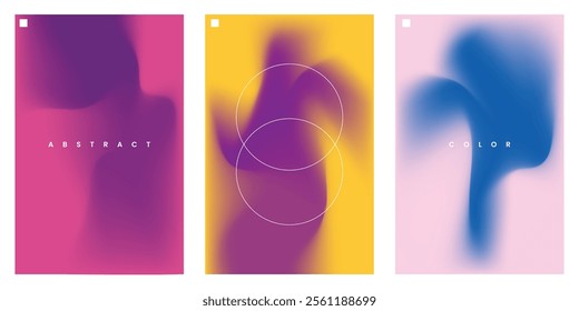 Minimalist Abstract Gradient Posters with Overlapping Circles and Soft Color Transitions in Modern Design Style