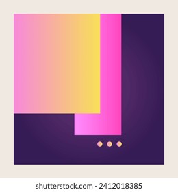 Resumen minimalista Forma gráfica Geométrica cuadrada Icono Elemento de diseño de cuadro cuadrado aislado en degradado de cubierta beige Diseño de fondo de patrón texturizado Icono 